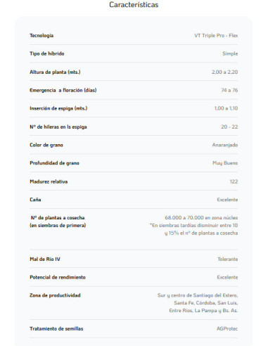 Producto Maiz AG7004 - Banda 2 - VT3P Imagen 2