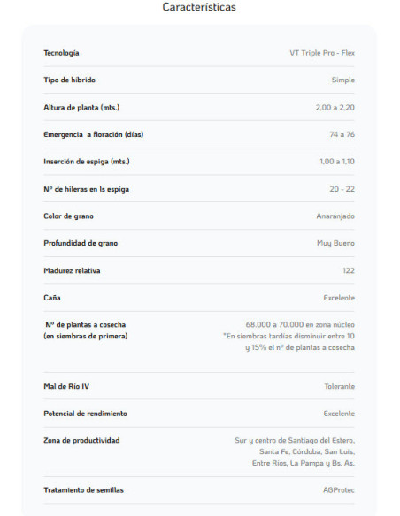 Producto Maiz AG7004 - Banda 2 - VT3P Imagen 2